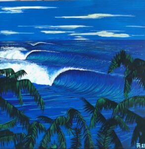 surf art artwork by sunshine coast artist tom hellmo art waves wave art paradise